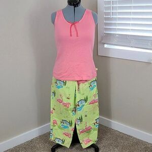 Flamingo Pajamas Nick & Nora Y2k 2000 Size Large